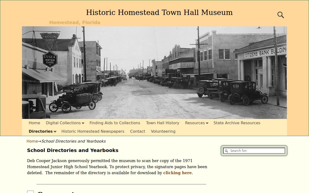 Historical Homestead school directory and yearbook collection