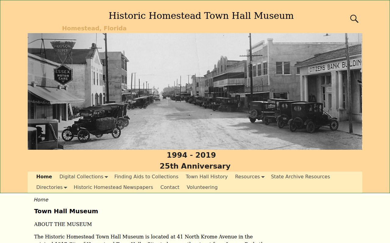 Historic Homestead Town Hall Museum local history collections