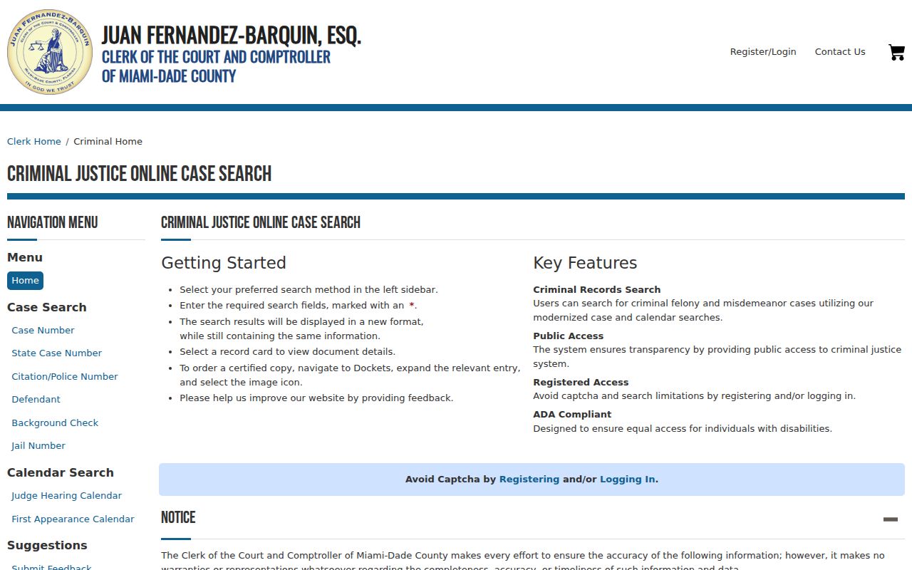 Homestead resident lookup criminal case search