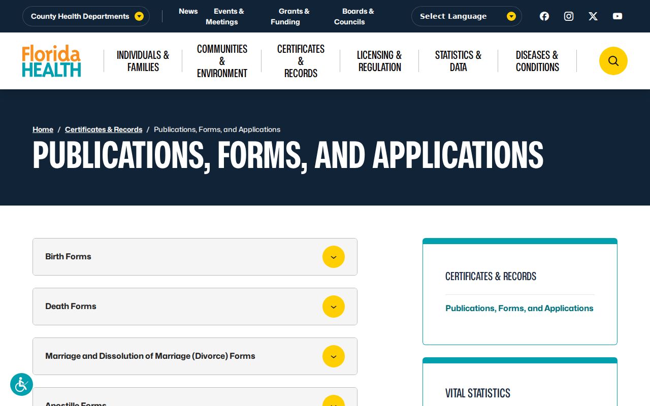 Homestead resident lookup vital record applications